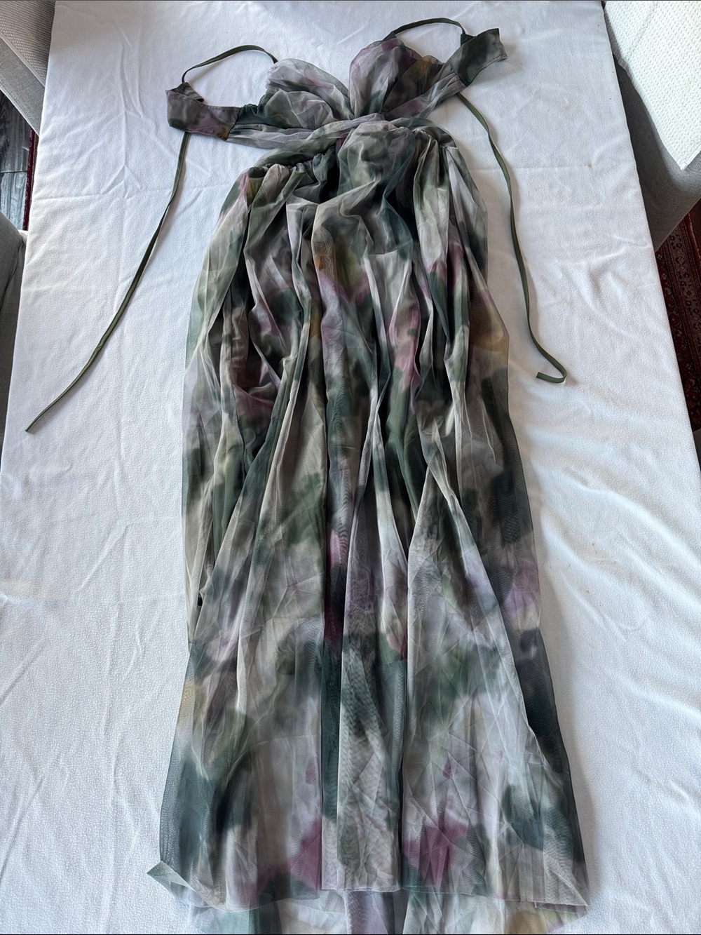 Strappy Floral Maxi Dress in Olive Green - Picture 6 of 6